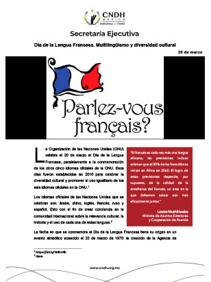 Día de la Lengua Francesa. Multilingüismo y diversidad cultural
