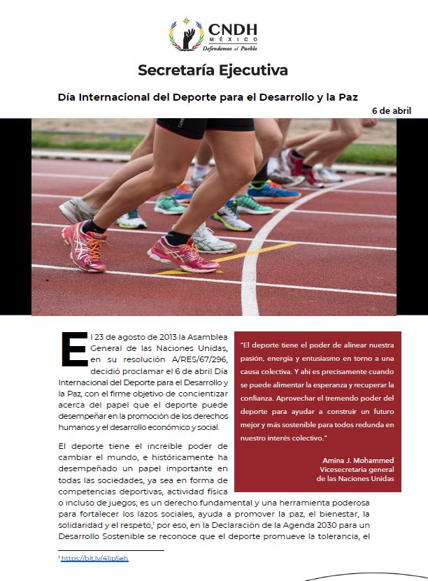 Día Internacional del Deporte para el Desarrollo y la Paz