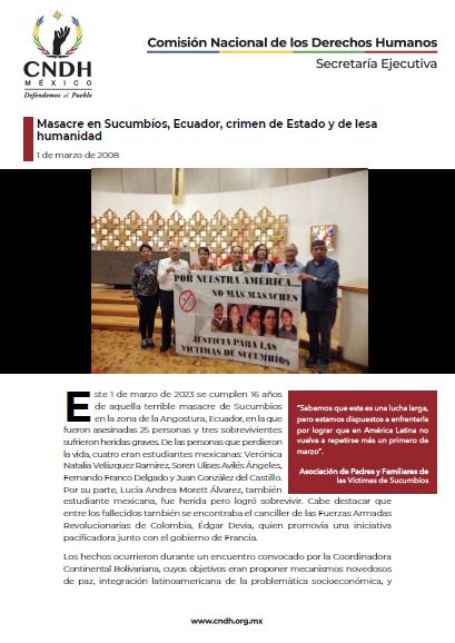 Masacre en Sucumbíos, Ecuador, crimen de Estado y de lesa humanidad