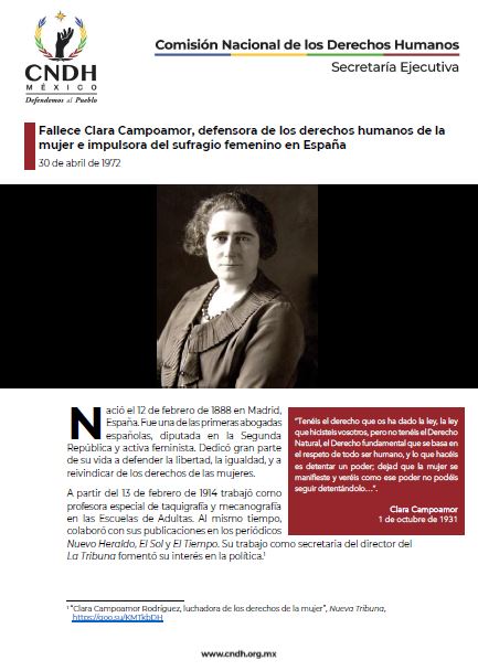 Fallece Clara Campoamor, defensora de los derechos humanos de la mujer e impulsora del sufragio femenino en España