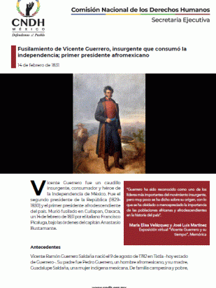 Fusilamiento de Vicente Guerrero, insurgente que consumó la independencia; primer presidente afromexicano