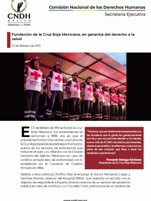 Fundación de la Cruz Roja Mexicana, en garantía del derecho a la salud