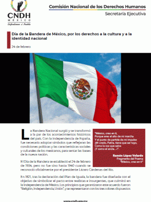 Día de la Bandera de México, por los derechos a la cultura y a la identidad nacional