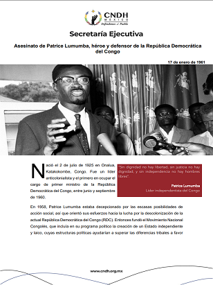 Asesinato de Patrice Lumumba, héroe y defensor de la República Democrática  del Congo