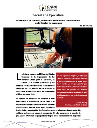 Día Mundial de la Radio, celebrando el derecho a la información y a la libertad de expresión