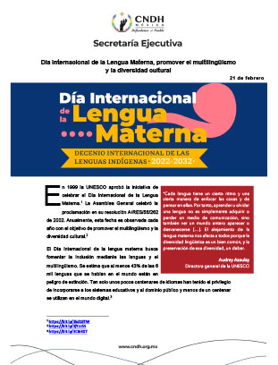 Día Internacional de la Lengua Materna, promover el multilingüismo y la diversidad cultural