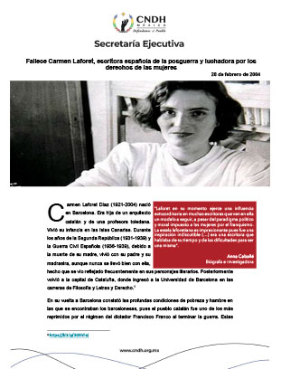 Fallece Carmen Laforet, escritora española de la posguerra y luchadora por los derechos de las mujeres