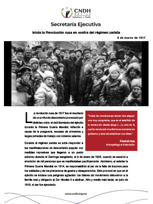 Inicia la Revolución rusa en contra del régimen zarista