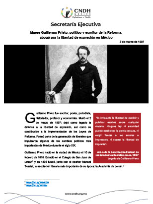 Muere Guillermo Prieto, político y escritor de la Reforma, abogó por la libertad de expresión en México