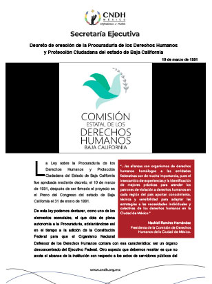 Decreto de creación de la Procuraduría de los Derechos Humanos y Protección Ciudadana del estado de Baja California