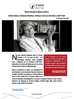 Fallece Nancy Cárdenas Martínez, defensora de los derechos LGBTTTIQ+