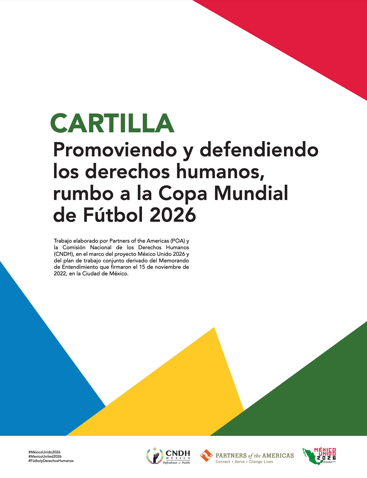 Cartilla Promoviendo y defendiendo los derechos humanos, rumbo a la Copa Mundial de Fútbol 2026
