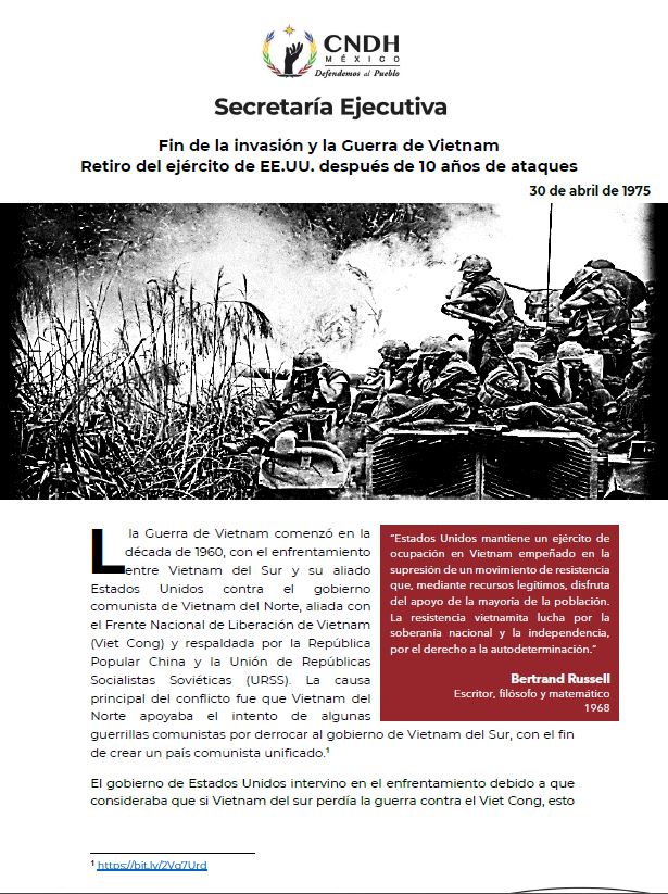 Fin de la invasión y la Guerra de Vietnam Retiro del ejército de EE.UU. después de 10 años de ataques