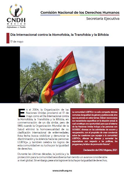 Día Internacional contra la Homofobia, la Transfobia y la Bifobia