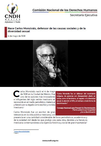 Nace Carlos Monsiváis, defensor de las causas sociales y de la diversidad sexual