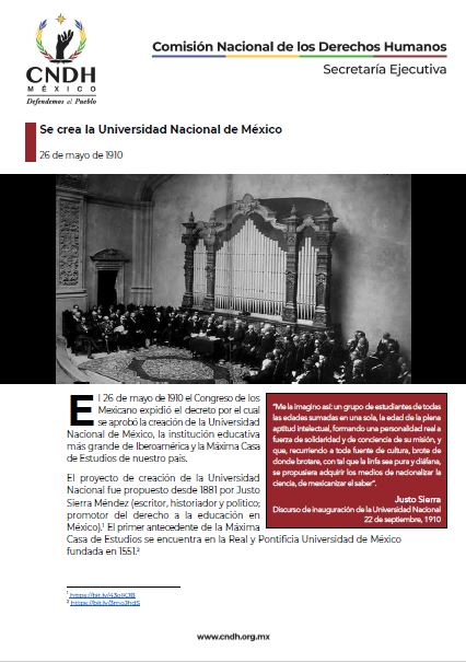 Se crea la Universidad Nacional de México