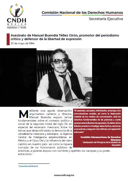 Asesinato de Manuel Buendía Téllez Girón, promotor del periodismo crítico y defensor de la libertad de expresión