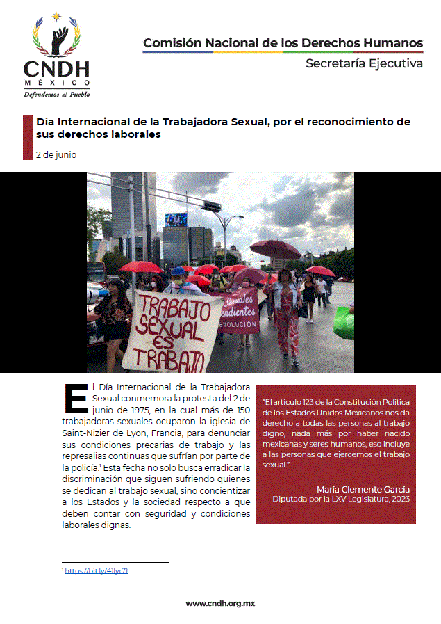 Día Internacional de la Trabajadora Sexual, por el reconocimiento de sus derechos laborales