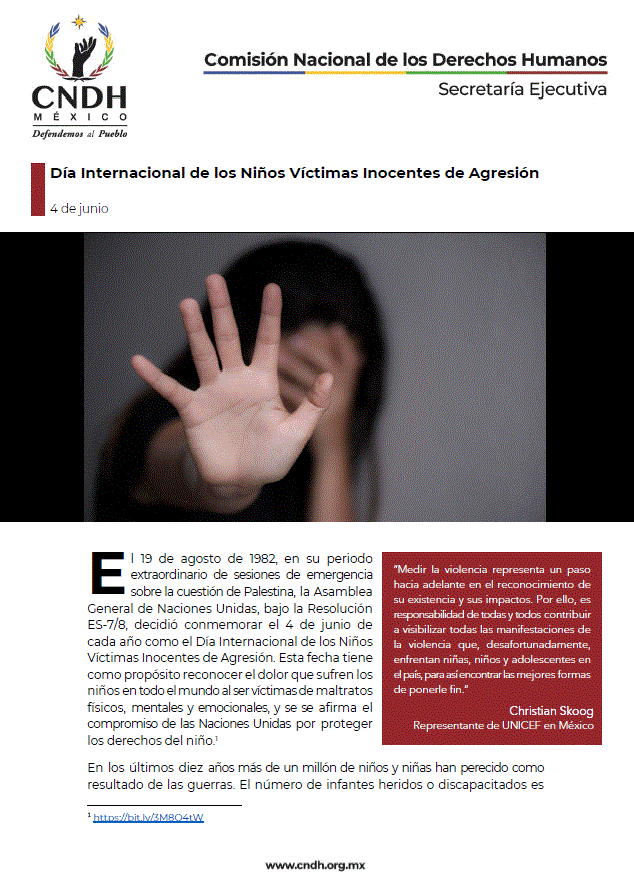 Día Internacional de los Niños Víctimas Inocentes de Agresión