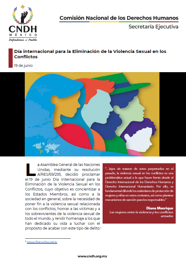 Día internacional para la Eliminación de la Violencia Sexual en los Conflictos