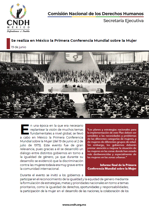 Se realiza en México la Primera Conferencia Mundial sobre la Mujer