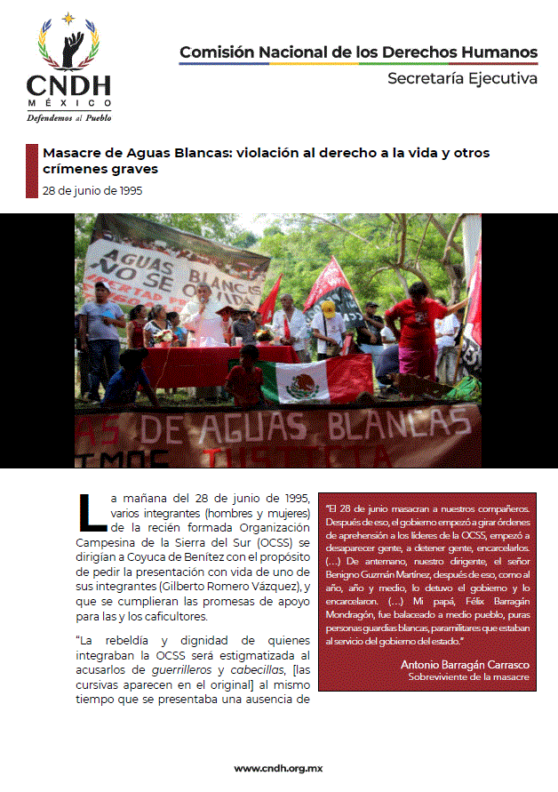 Masacre de Aguas Blancas: violación al derecho a la vida y otros crímenes graves