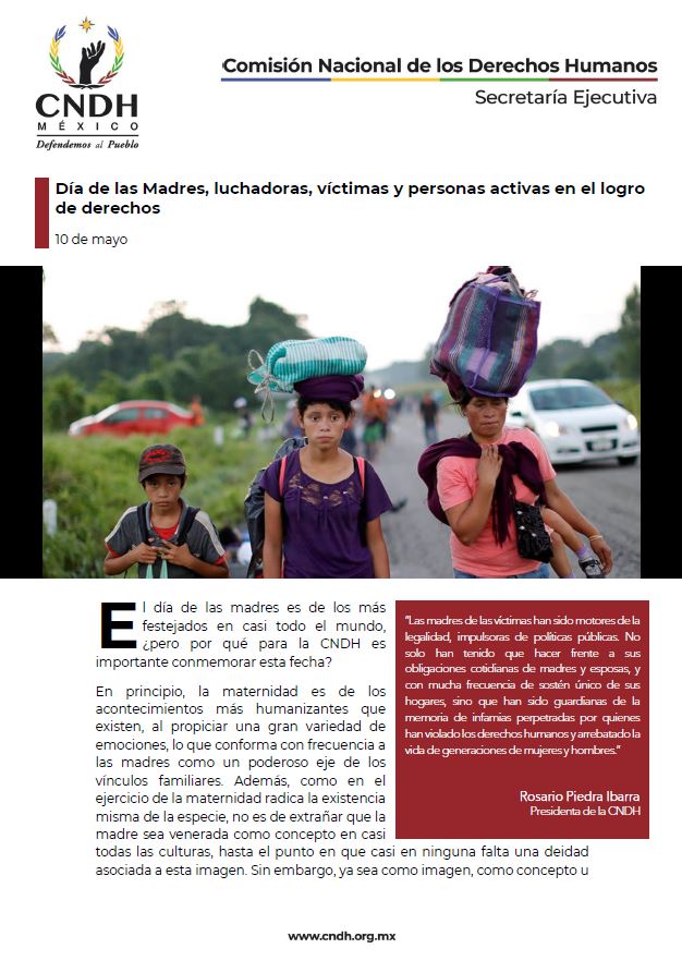 Día de las Madres, luchadoras, víctimas y personas activas en el logro de derechos