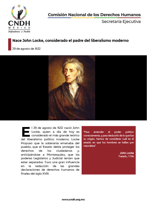 29 de agosto. Nace John Locke, considerado el padre del liberalismo moderno