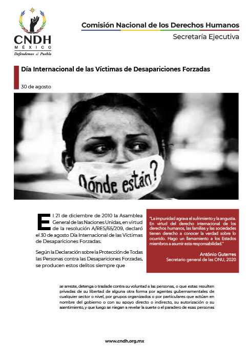 Día Internacional de las Víctimas de Desapariciones Forzadas