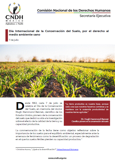 Día Internacional de la Conservación del Suelo, por el derecho al medio ambiente sano