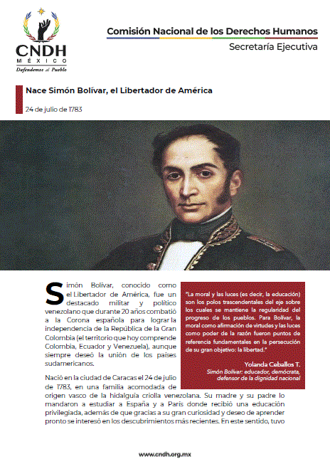 Nace Simón Bolívar, el Libertador de América