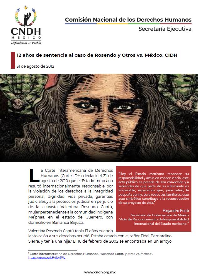12 años de sentencia al caso de Rosendo y Otros vs. México, CIDH