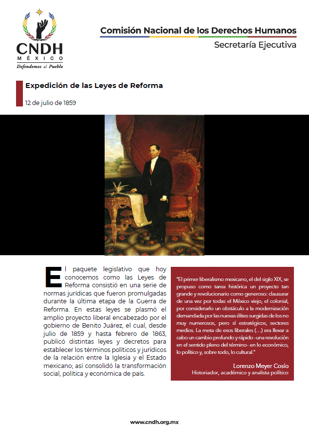 Expedición de las Leyes de Reforma