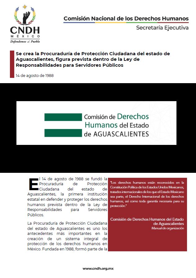 Se crea la Procuraduría de Protección Ciudadana del estado de Aguascalientes, figura prevista dentro de la Ley de Responsabilidades para Servidores Públicos