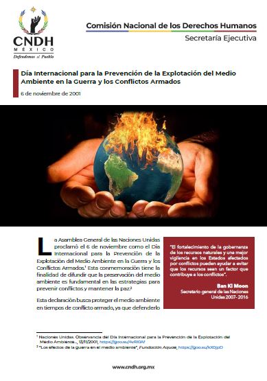 ía Internacional para la Prevención de la Explotación del Medio Ambiente en la Guerra y los Conflictos Armados