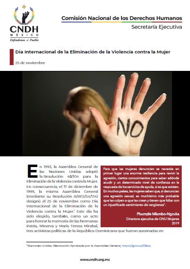 Día Internacional de la Eliminación de la Violencia contra la Mujer