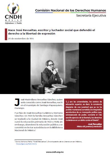 Nace José Revueltas, escritor y luchador social que defendió el derecho a la libertad de expresión