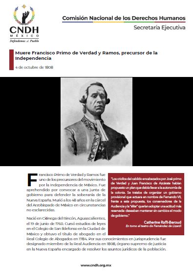 Muere Francisco Primo de Verdad y Ramos, precursor de la Independencia