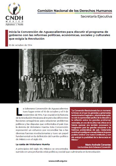 Inicia la Convención de Aguascalientes para discutir el programa de gobierno con las reformas políticas, económicas, sociales y culturales que exigía la Revolución