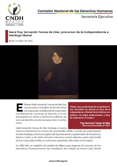 Nace fray Servando Teresa de Mier, precursor de la Independencia e ideólogo liberal