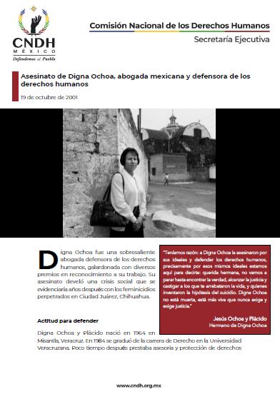 Asesinato de Digna Ochoa, abogada mexicana y defensora de los derechos humanos