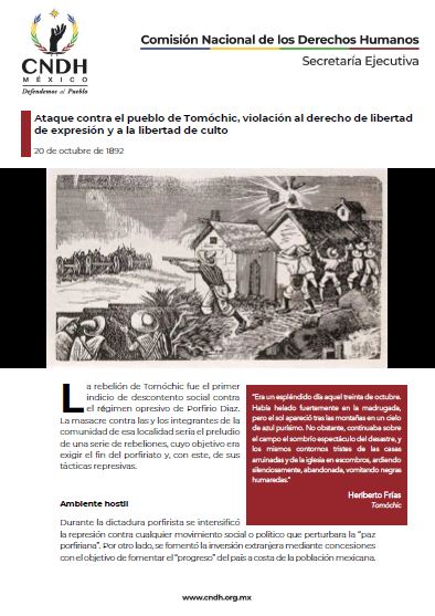 Ataque contra el pueblo de Tomóchic, violación al derecho de libertad de expresión y a la libertad de culto