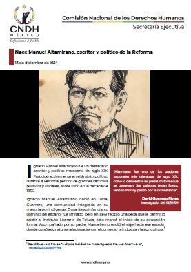 Nace Manuel Altamirano, escritor y político de la Reforma