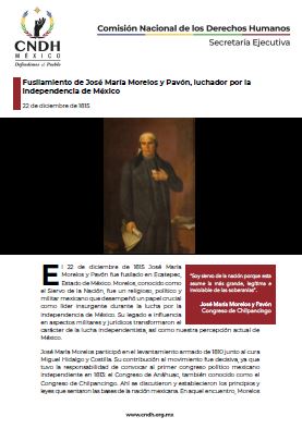 Fusilamiento de José María Morelos y Pavón, luchador por la independencia de México
