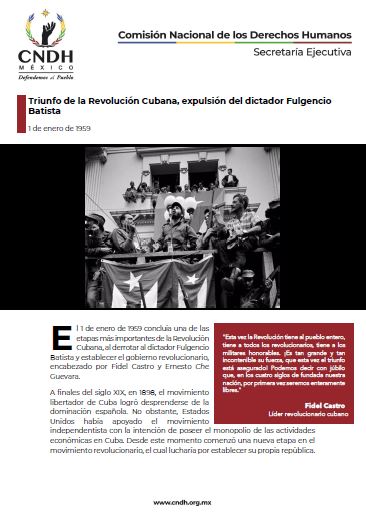 Triunfo de la Revolución Cubana, expulsión del dictador Fulgencio Batista