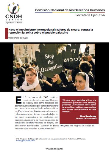 Nace el movimiento internacional Mujeres de Negro, contra la represión israelita sobre el pueblo palestino