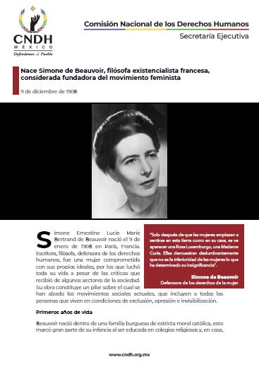 Nace Simone de Beauvoir, filósofa existencialista francesa, considerada fundadora del movimiento feminista
