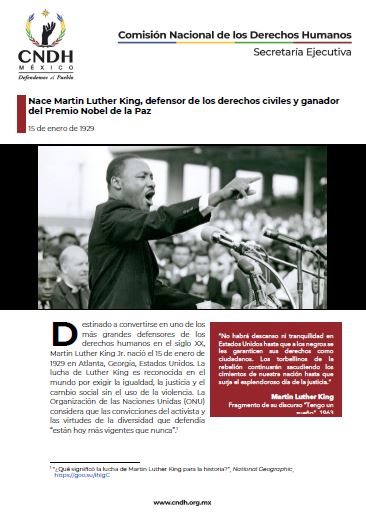 Nace Martin Luther King, defensor de los derechos civiles y ganador del Premio Nobel de la Paz