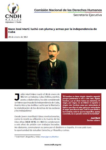 Nace José Martí: luchó con pluma y armas por la independencia de Cuba