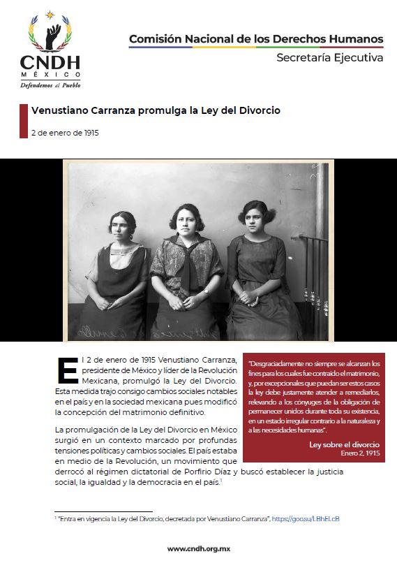 Venustiano Carranza promulga la Ley del Divorcio